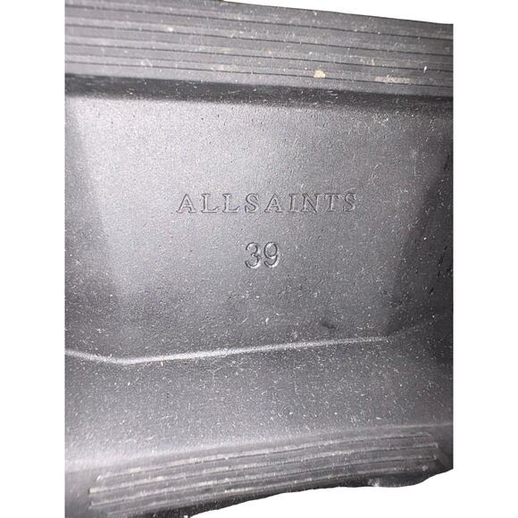 AllSaints Alex Chelsea Boots Patent Leather Grunge Classy Black Truffle Red Sz 9 - Picture 9 of 12